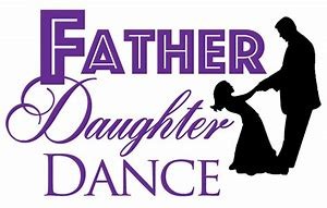 purple image outline with father and daughter dancing